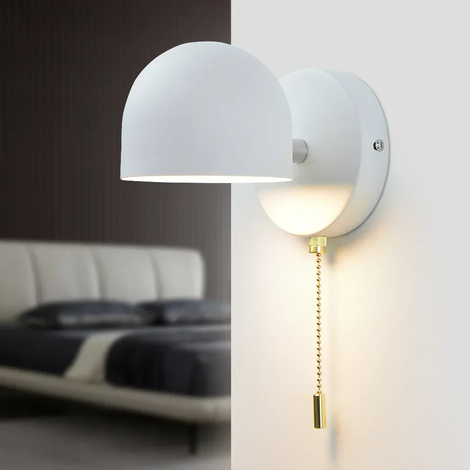 Applique murale d'intérieur LED nordiques avec interrupteur prise applique murale noir blanc hôtel allée chambre chevet lecture applique murale