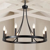 Amérique Fer Forgé Lustre En Cristal Plafonnier E14 LED Bougies Éclairage 5 Têtes Luminaire Intérieur Salon Chambre