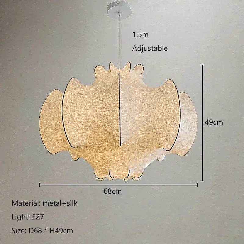 lustre wabi sabi nordique en soie japonaise led intérieur