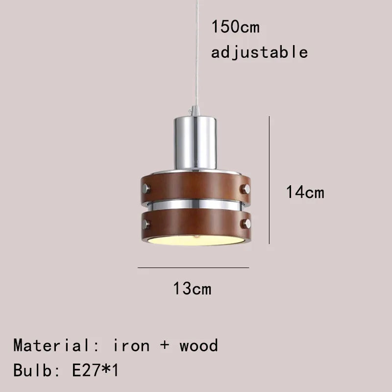 suspension créative en bois chromé et métal pour intérieur