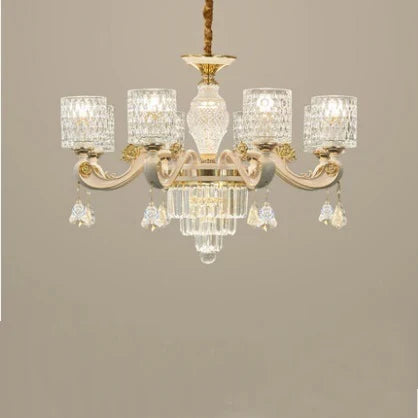 lustre en verre cristal design moderne pour un intérieur élégant