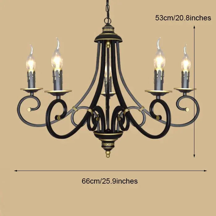 lustre rétro européen créatif en fer pour décoration intérieure