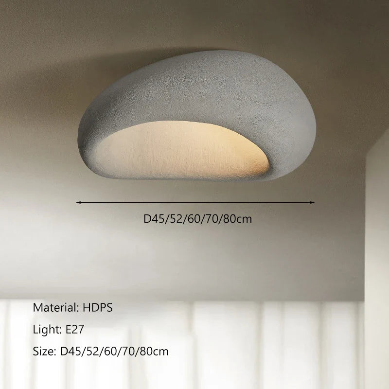 Nordic minimalist Wabi Sabi E27 Led Ceiling Light Modern Japanese Cream style bedroom ceiling light gloss decorative luminaire
