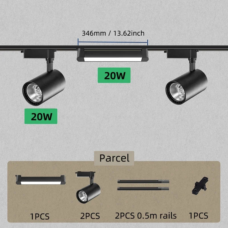 spot led sur rail pour éclairage de magasin