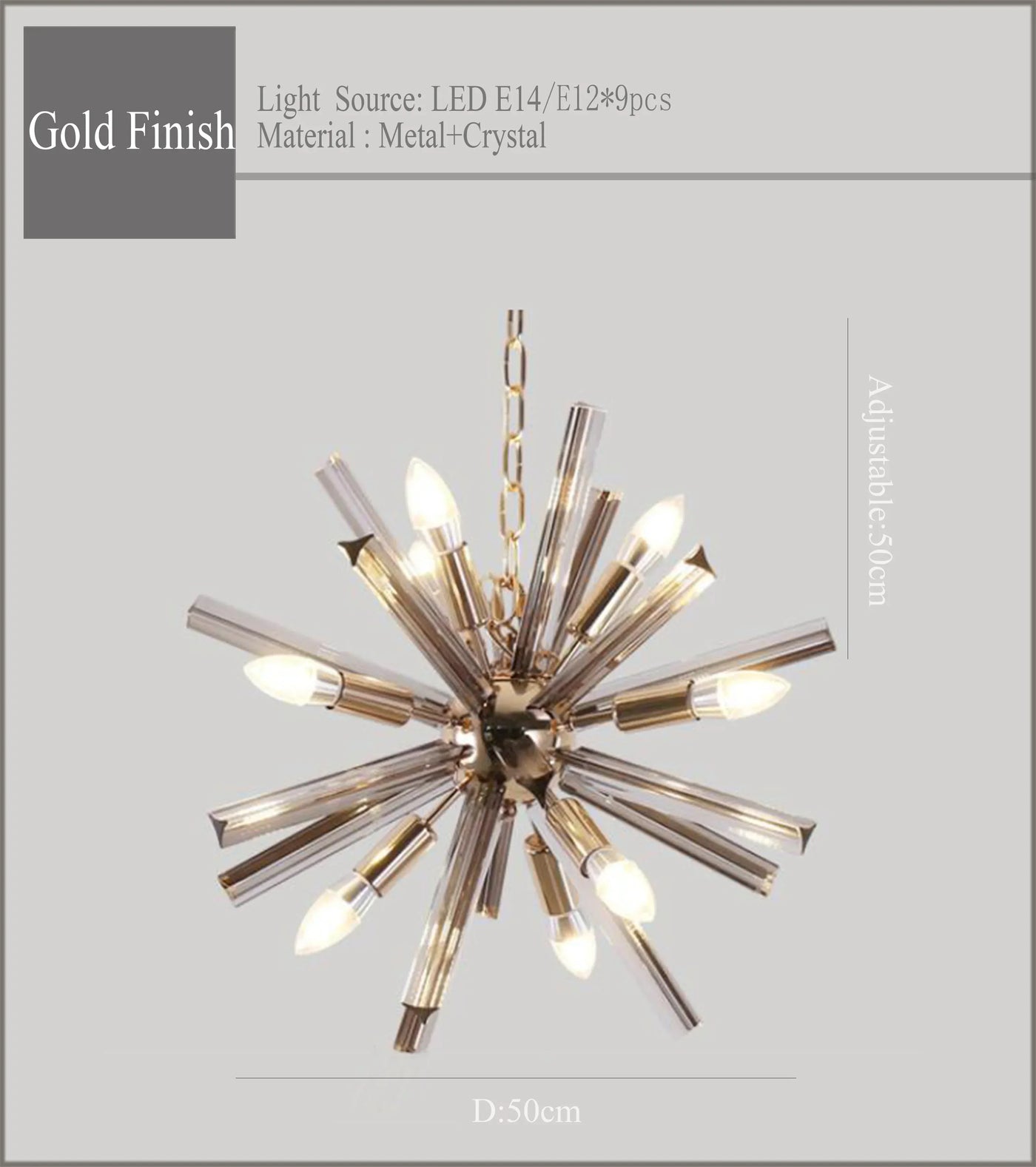 lustre moderne en cristal design pissenlit pour intérieur élégant