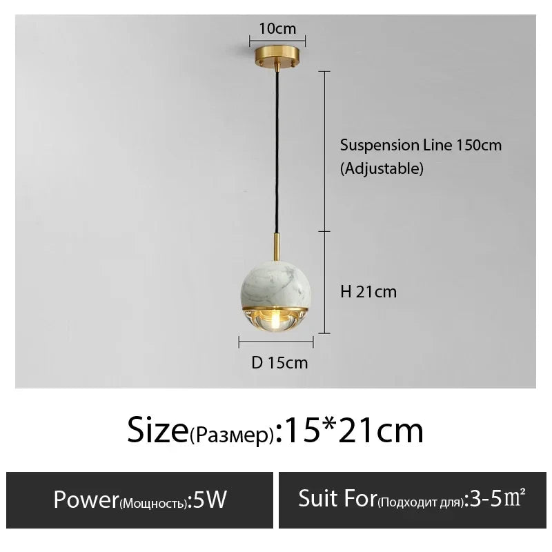 lustre en marbre moderne pour intérieur élégant design nordique