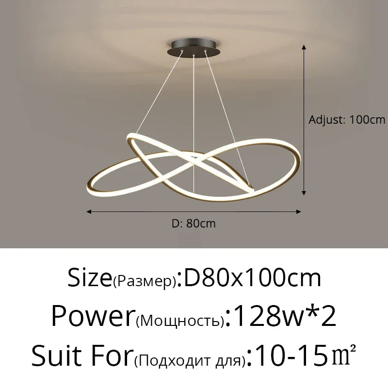 Lustre led arrondi pour décoration intérieure