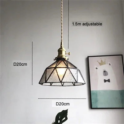suspension en verre pur avec design ondulé en cuivre