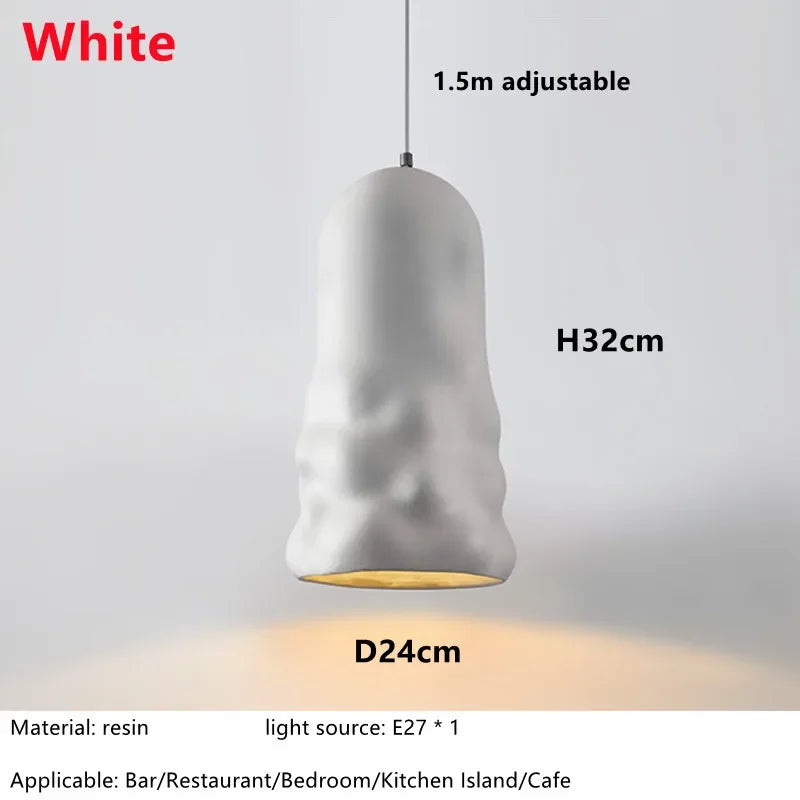 Nordic Wabi Sabi Dining Room Pendant Lights French Creamy Wind Loft Bedroom Cafe Chandelier Lamp Bar Table LED Home Decor Lamps