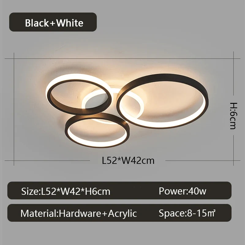 lustre moderne à LED pour décoration intérieure élégante