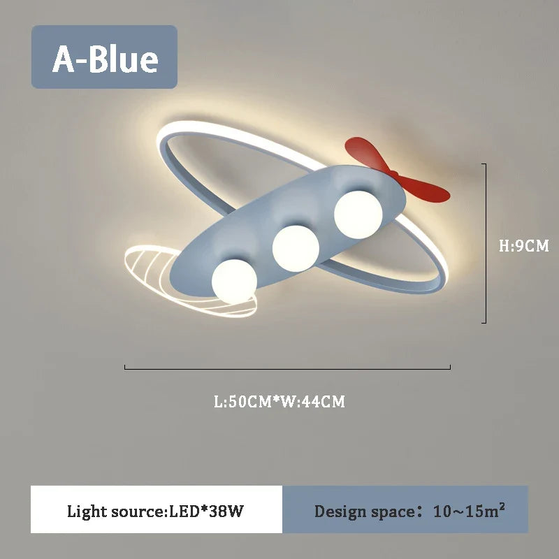 plafonnier lumineux avion moderne pour chambre d'enfants