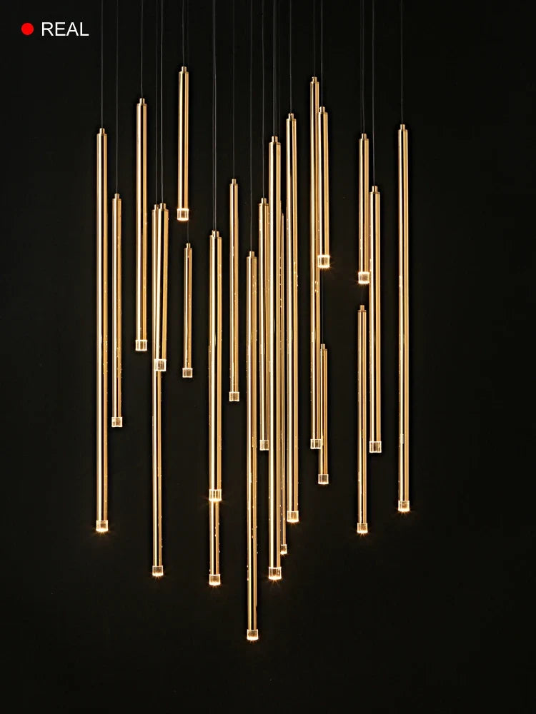 lustre minimaliste postmoderne en métal led double loft éclairage intérieur