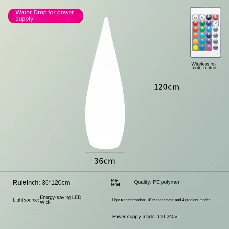 lampadaire de jardin solaire étanche en forme de goutte d'eau