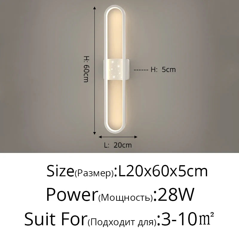 applique murale ovale minimaliste en aluminium pour escalier