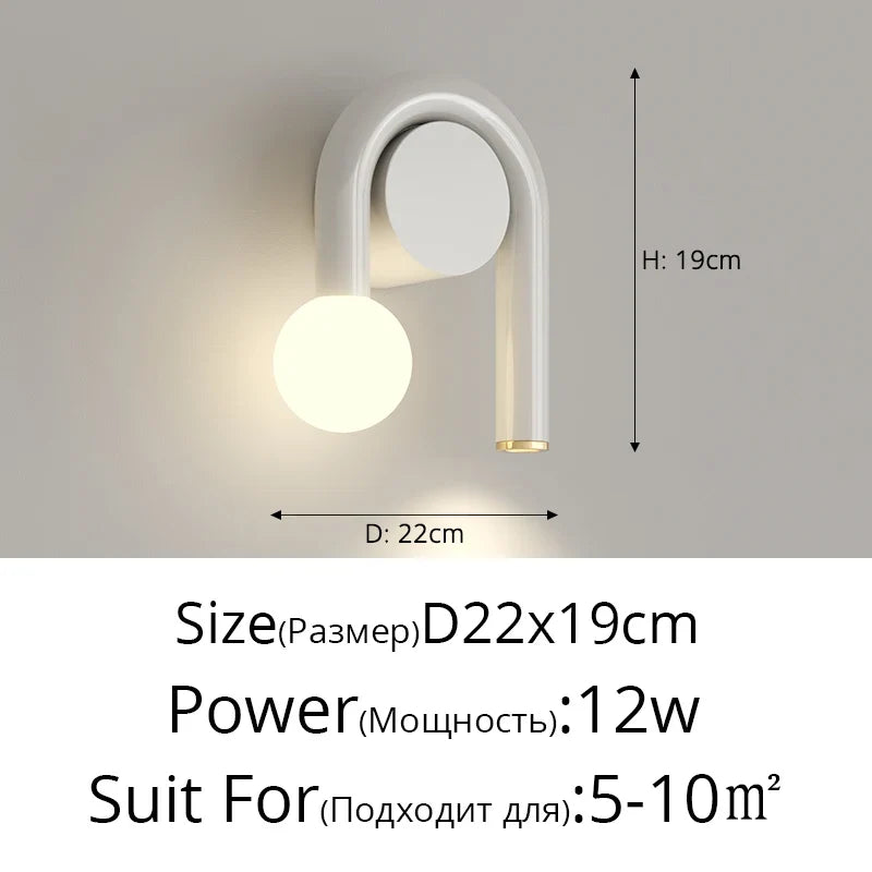 lampe de chevet murale en u anti-lumière bleue minimaliste