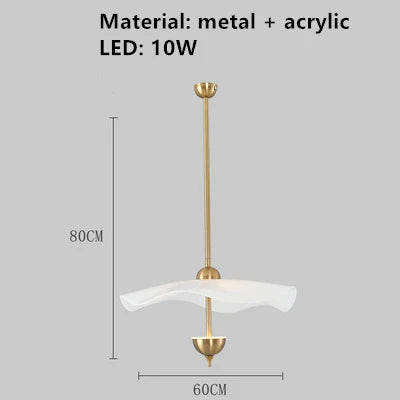 suspension en métal doré design lotus style art déco
