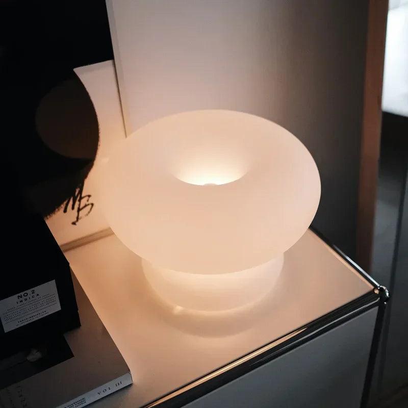 lampe de chevet circulaire design tendance en verre pour décoration
