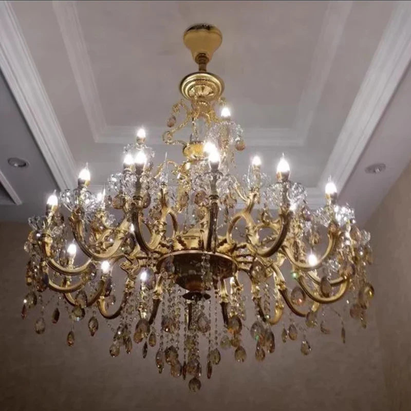 lustre en cristal moderne avec éclairage LED suspendu
