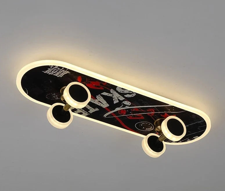 plafonnier créatif nordique skateboard pour chambre d'enfant moderne