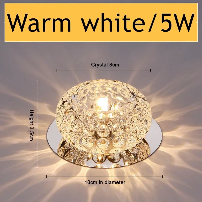 plafonnier en cristal à led pour décoration moderne