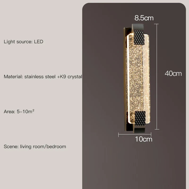 applique murale luxe nordique en cristal moderne éclairage décoratif