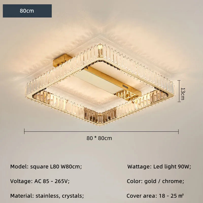 Plafonniers Led modernes à intensité variable pour salon Lustre cristal plafonnier chambre luxe plafonniers luminaires