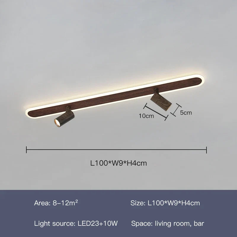 lustre led moderne design imitation bois pour intérieur