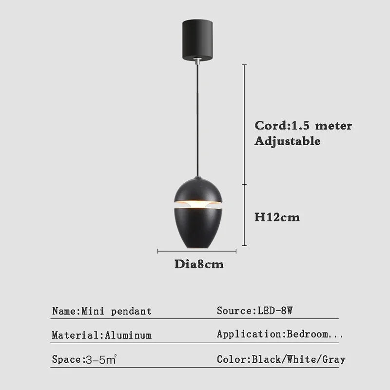Lamp Nordic Minimalist Modern Bedside Pendant Light Fixtures , Single-Light Ceiling Light Fixture For Bedroom, Kitchen, Entryway