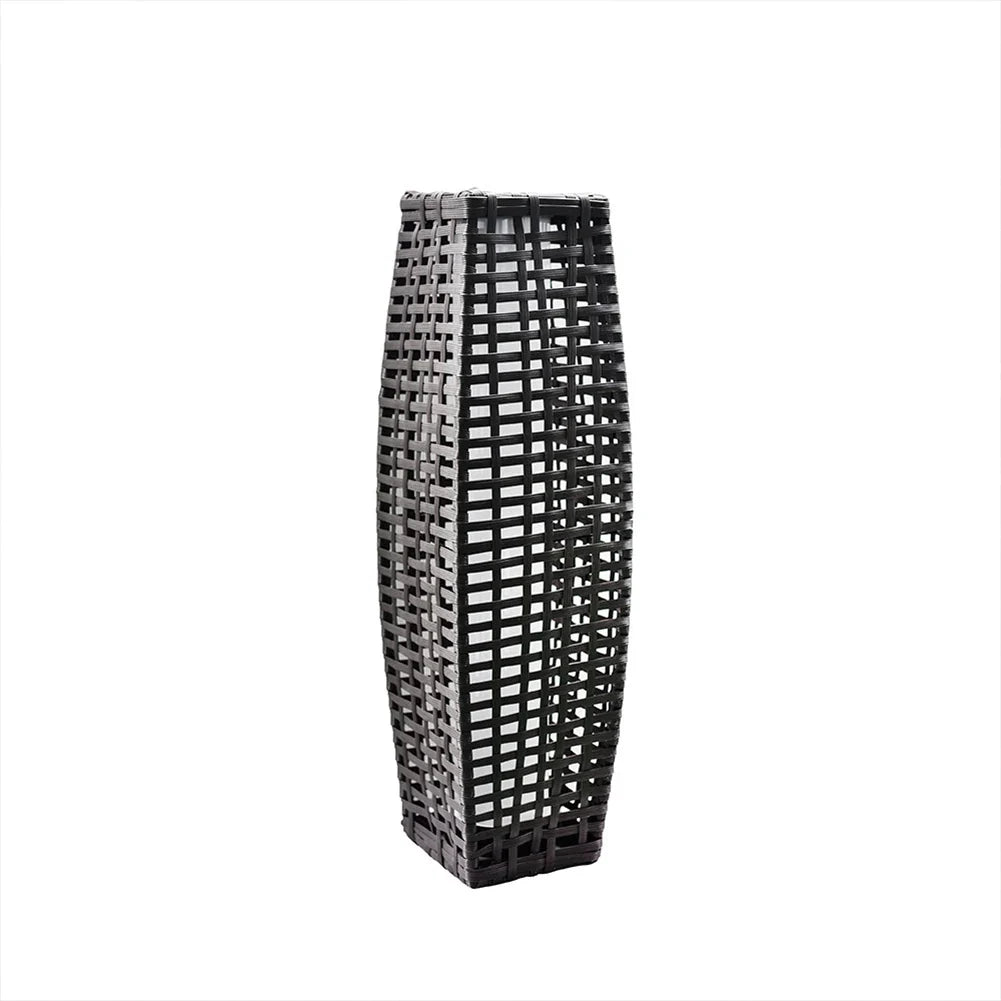 lampe extérieure solaire en rotin et osier décorative
