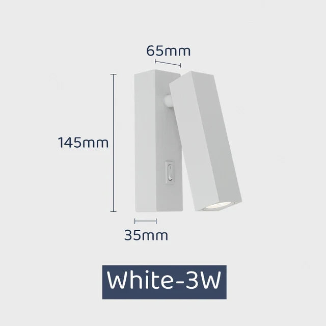 applique murale led rotative avec interrupteur et port usb