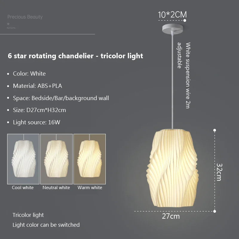 suspension Nordique 3D lumières Art créatif pour salon salle à manger maison cuisine île décor