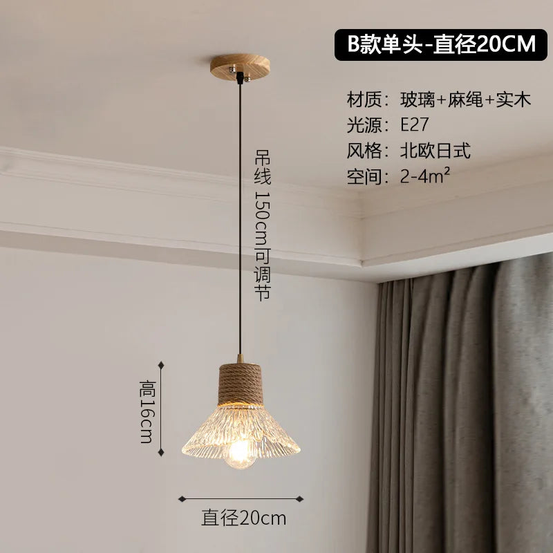 lustre nordique japonais trois têtes style bûche pour intérieur créatif