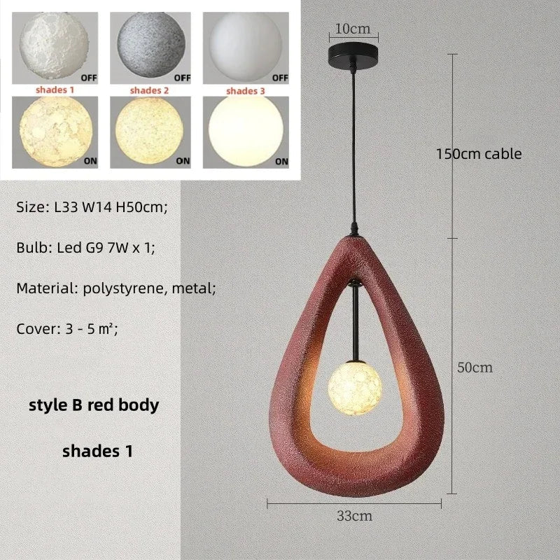 Nordique salle à manger suspension Led lumières Wabi Sabi Led suspension lampe chambre minimalisme suspension lampe décor à la maison éclairage intérieur lampe