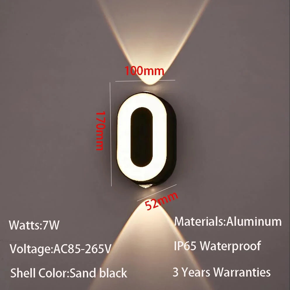 applique murale LED numéro de chiffre intérieur et extérieur IP65 étanche moderne minimalisme Style aluminium porche lumières de jardin