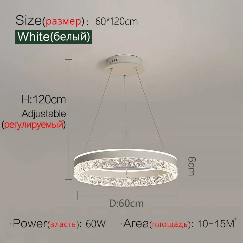 lustre led moderne en cristal pour décoration intérieure
