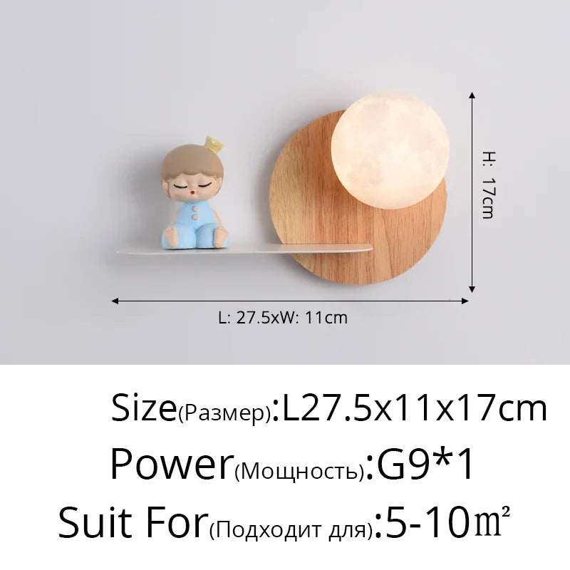 applique murale led moderne créative astronaute pour enfants