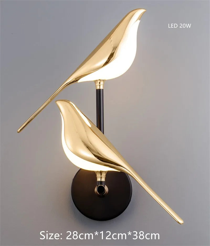 lustre oiseau doré pour décoration intérieure style nordique
