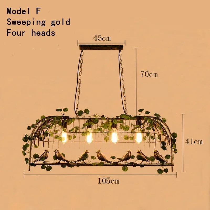 lustre végétal pour décoration de restaurant et bar