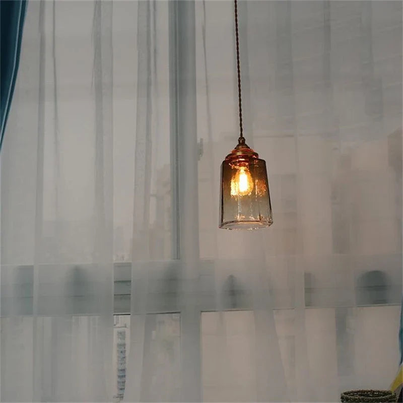 suspension de luxe en verre et cuivre luminaire antique décoratif
