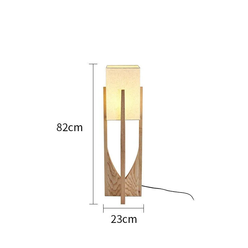 Lampadaire en bois chinois salon chambre canapé chevet lampe de Table verticale nordique en bois massif Led lampe sur pied décor de pièce