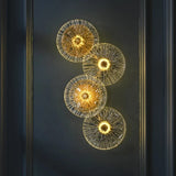 applique murale ronde moderne en cristal avec lumières led nordiques