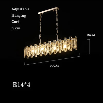 lustre glamour moderne en cristal clair pour intérieur