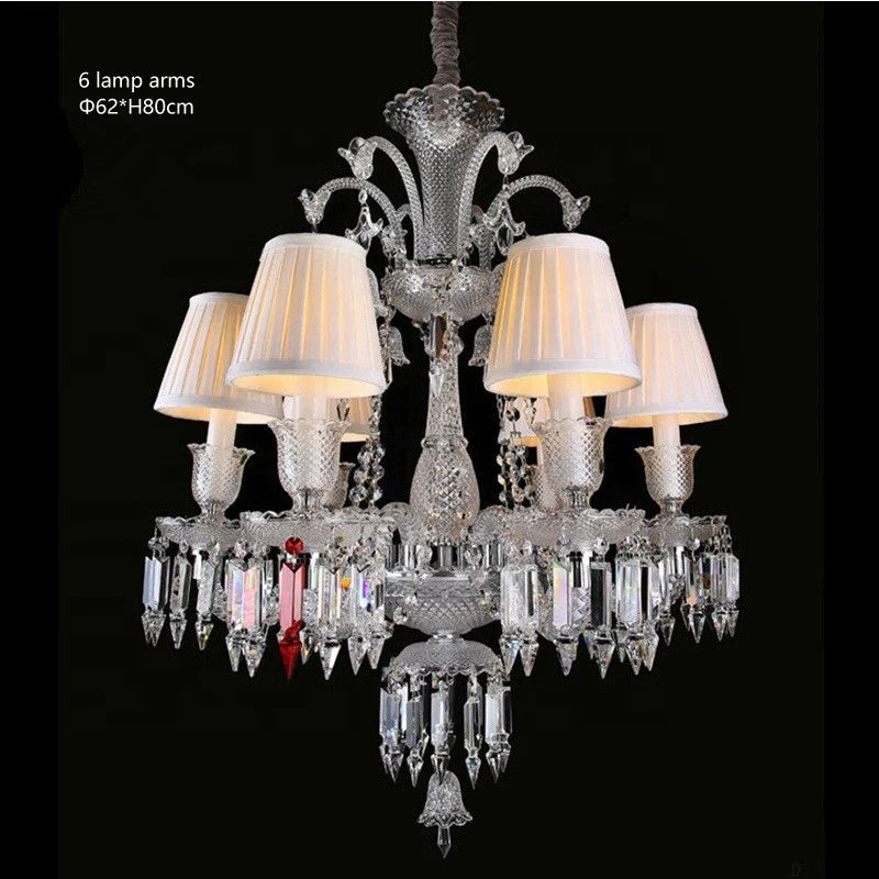 lustre en cristal transparent pour un éclairage élégant et raffiné