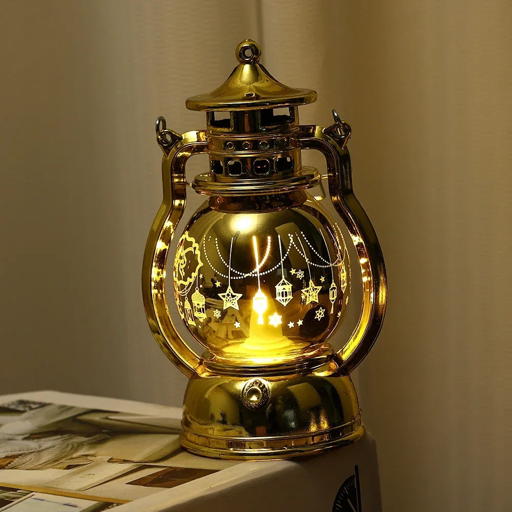 lampe à poser eid mubarak lanterne portable rétro pour décoration festive