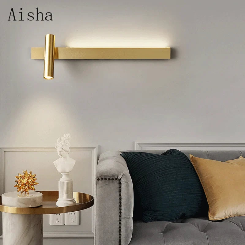 applique murale en cuivre décoration moderne lumière led créative