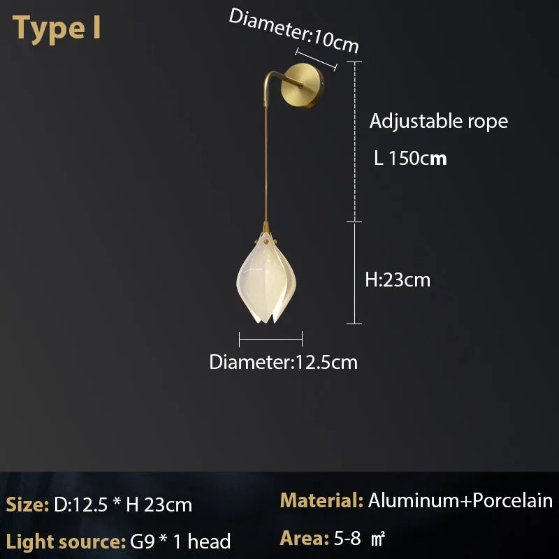 Lustre Magnolia en céramique