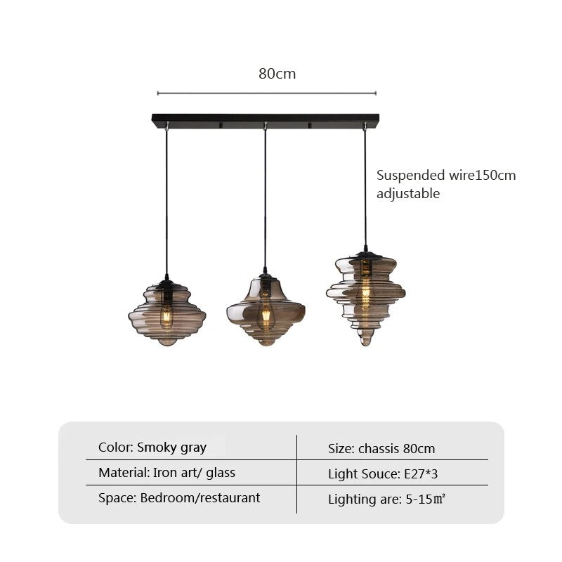 Suspension en verre de style industriel