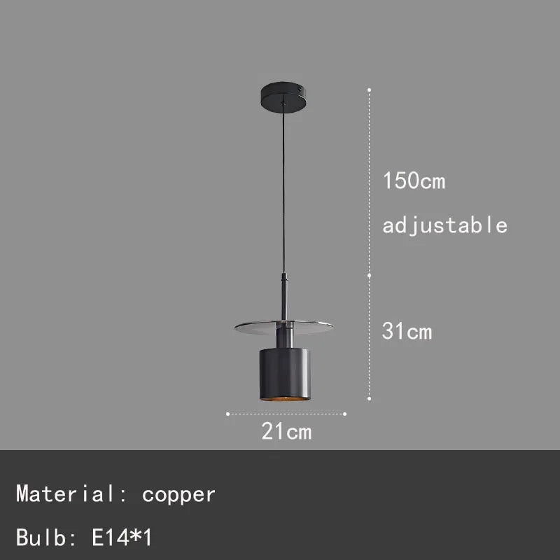 suspension LED en laiton avec cordon réglable pour bar