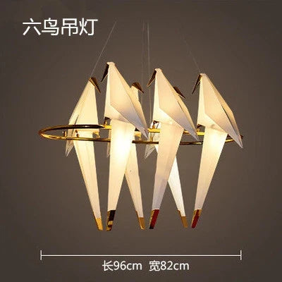 suspension LED design nordique en acrylique forme oiseau