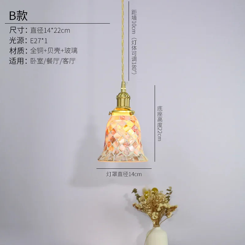 suspension méditerranéenne en coquillage pour décoration intérieure